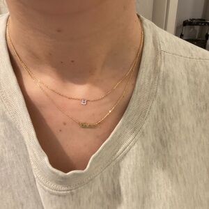 Lola James 14k gold MINI initial 'B' necklace